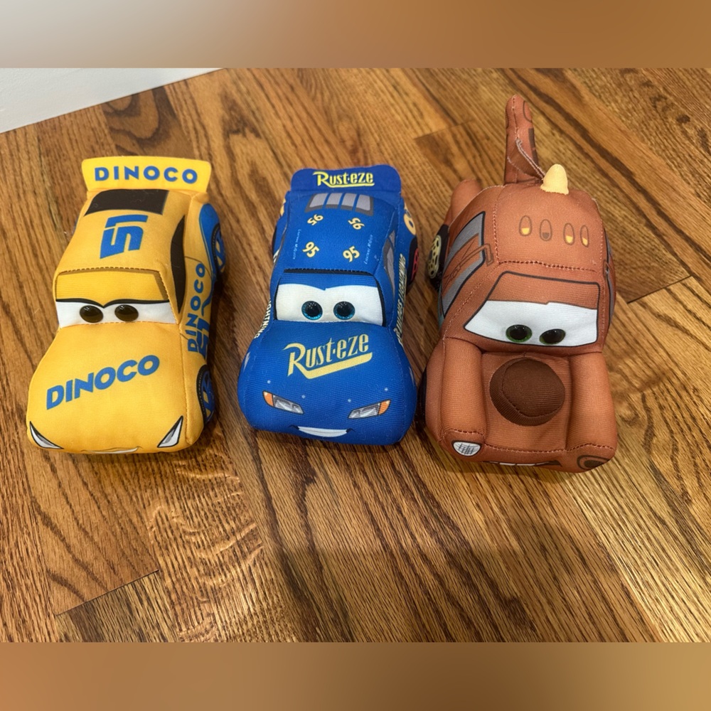 Ty Sparkle Disney Pixar Cars Plush Vehicle Trio-McQueen, Cruz Ramirez and Mater
